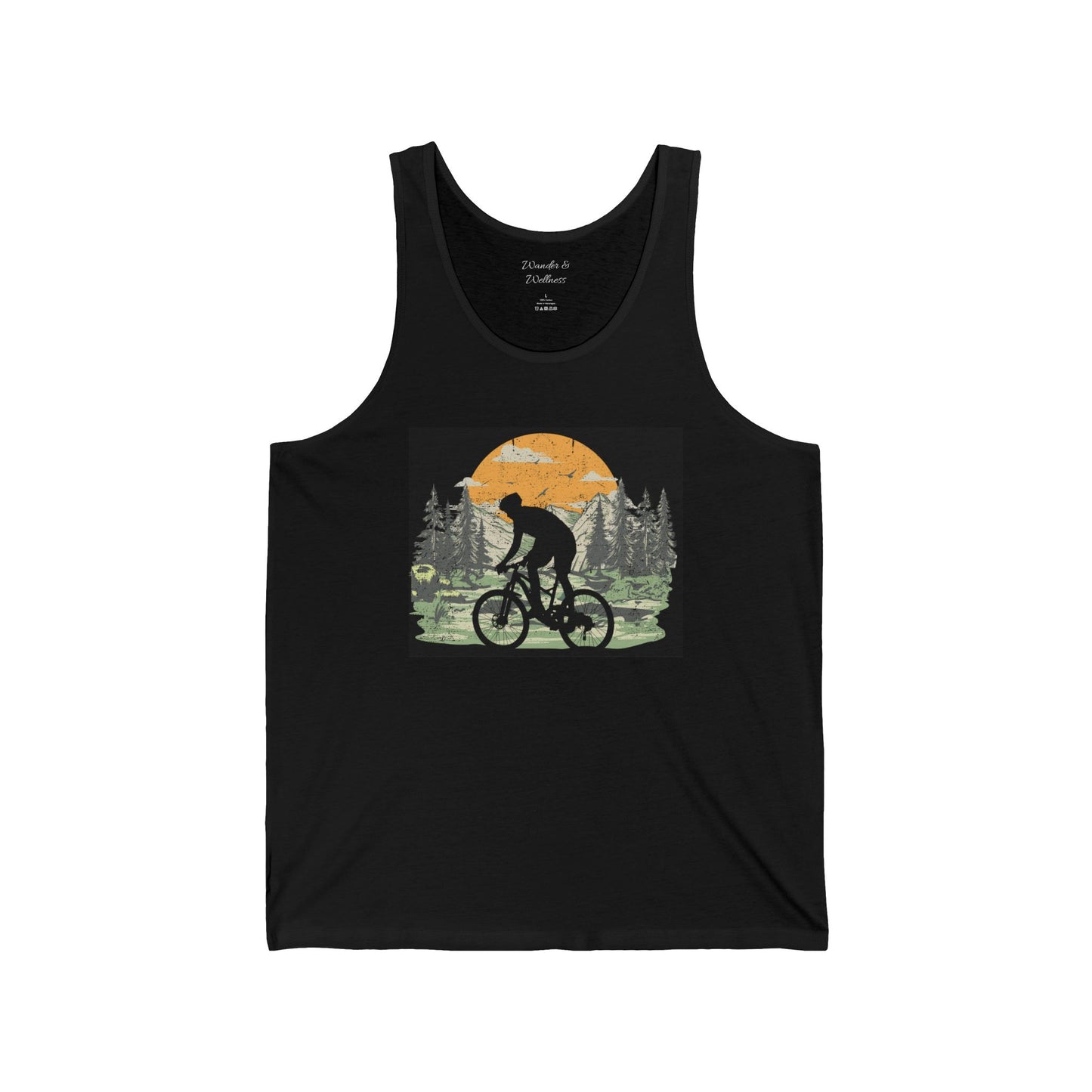 Mountain Biking Adventure Unisex Jersey Tank, Summer Beach Wear, Outdoor Sports Shirt, Gift for Cyclists, Nature Lover Apparel