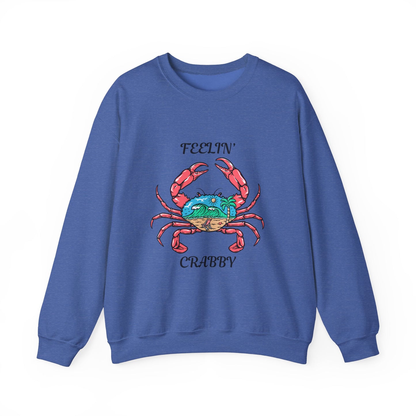 Feelin' Crabby Crewneck Sweatshirt - Fun Unisex Sweatshirt for Coastal Vibes