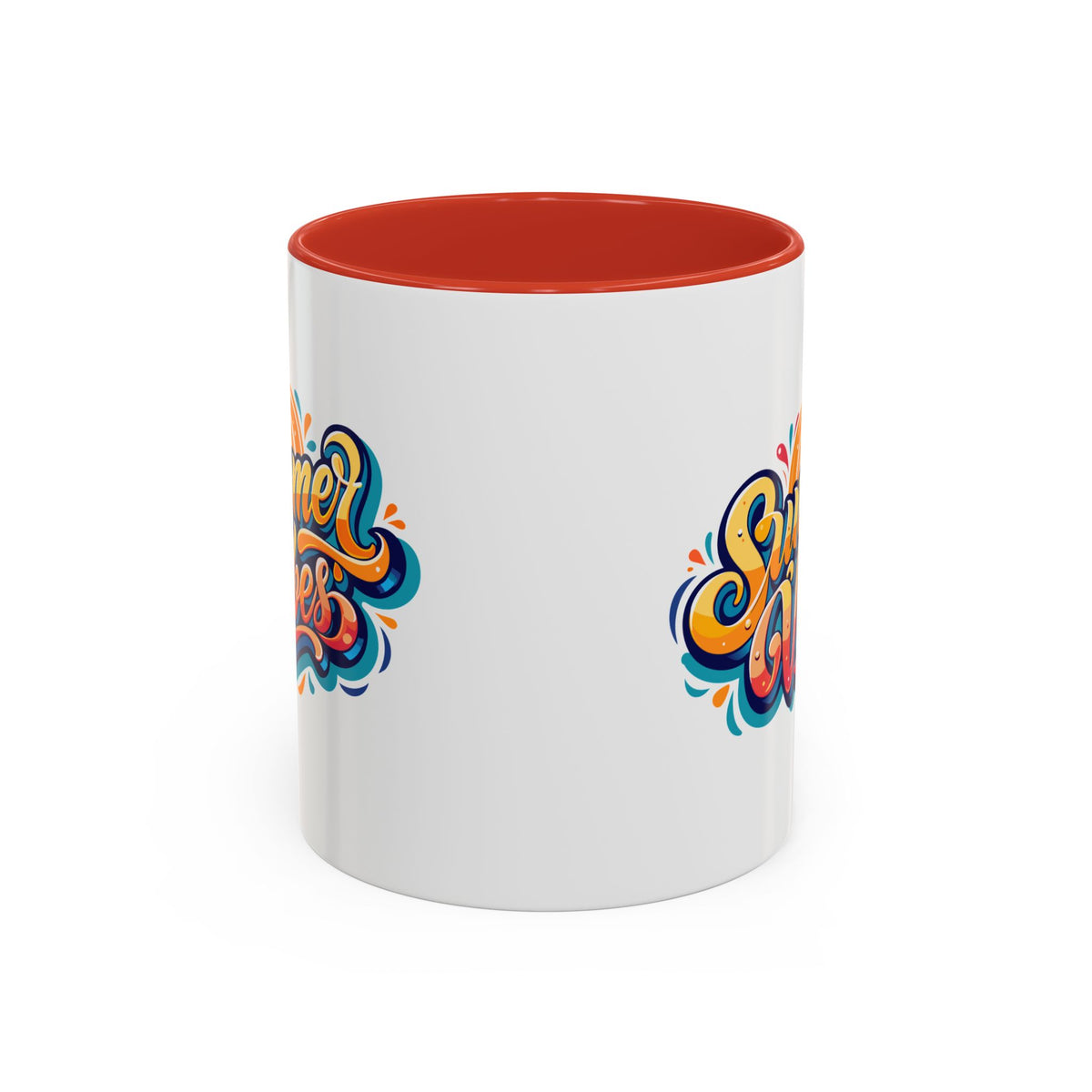 Summer Vibes Accent Coffee Mug, Colorful Mug for Summer, Beach Lover Gift, Fun Drinkware, Unique Kitchen Decor