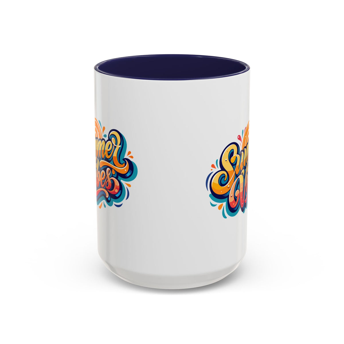 Summer Vibes Accent Coffee Mug, Colorful Mug for Summer, Beach Lover Gift, Fun Drinkware, Unique Kitchen Decor