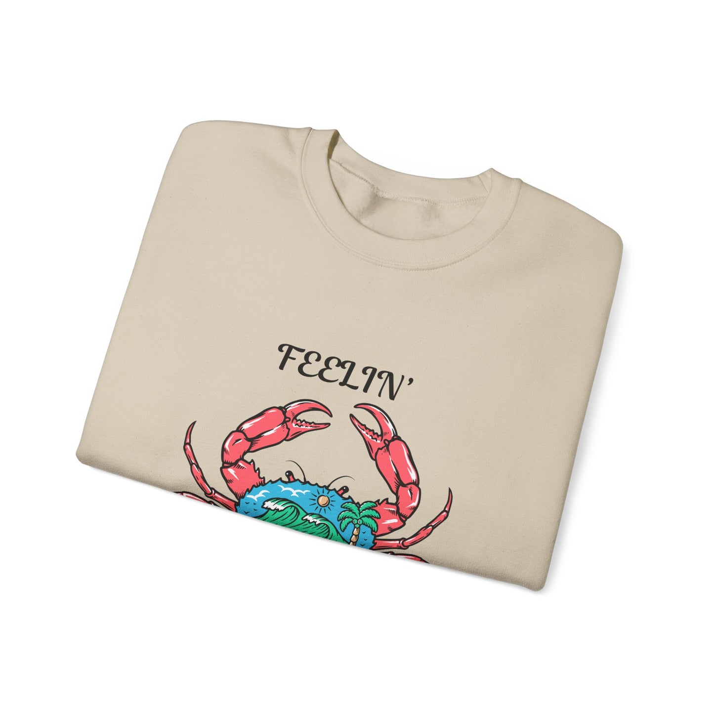 Feelin' Crabby Crewneck Sweatshirt - Fun Unisex Sweatshirt for Coastal Vibes