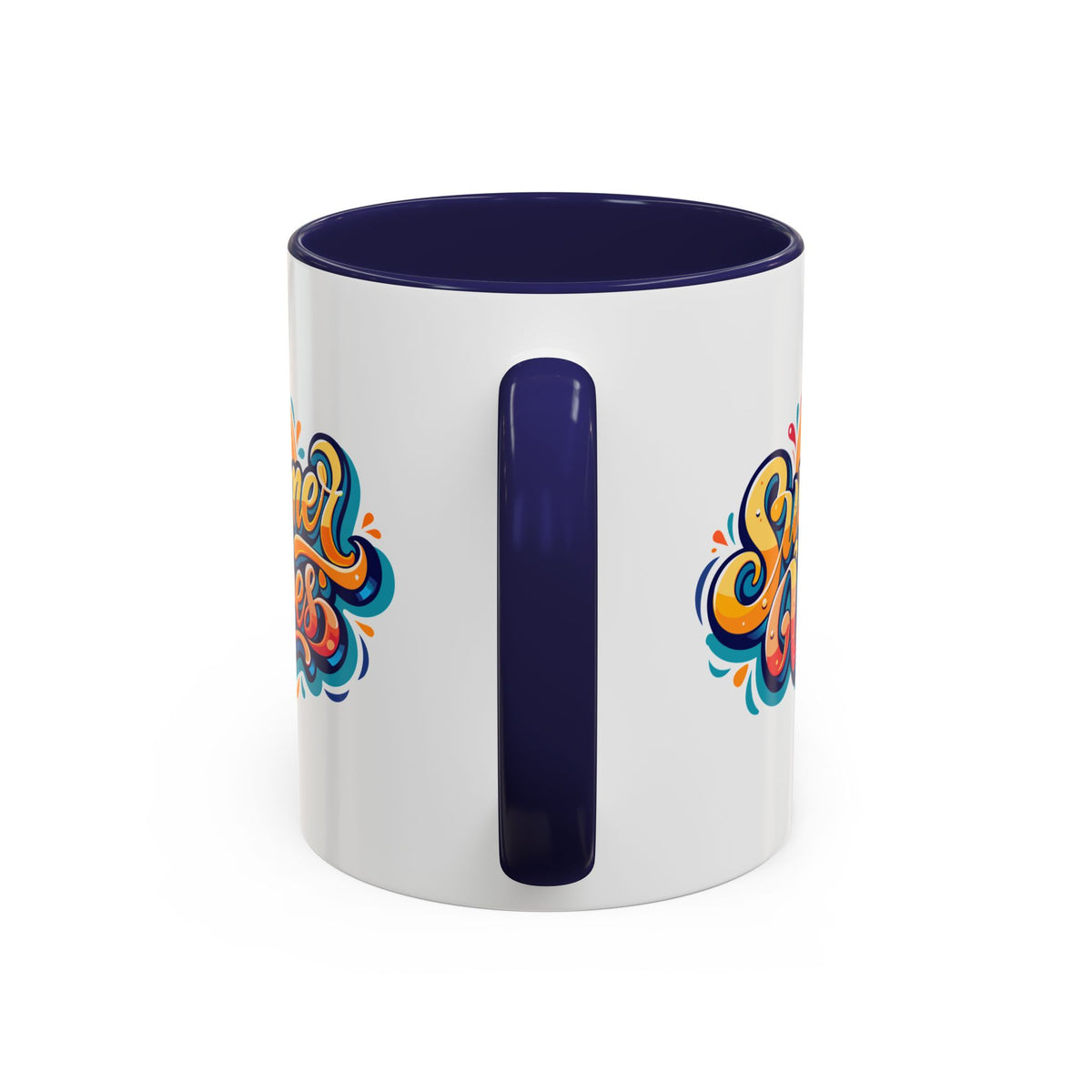Summer Vibes Accent Coffee Mug, Colorful Mug for Summer, Beach Lover Gift, Fun Drinkware, Unique Kitchen Decor