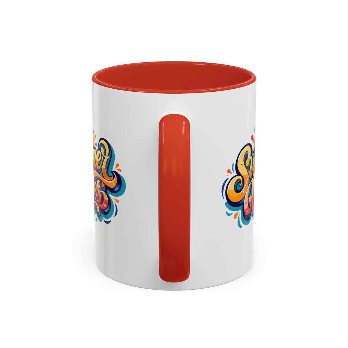 Summer Vibes Accent Coffee Mug, Colorful Mug for Summer, Beach Lover Gift, Fun Drinkware, Unique Kitchen Decor