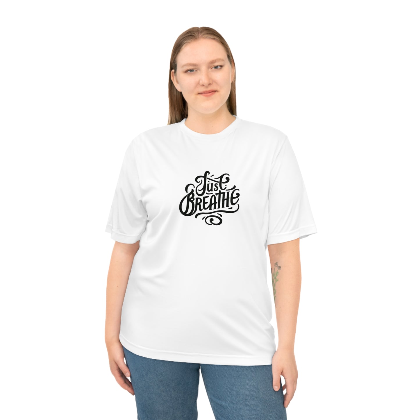 "Just Breathe" Unisex Performance Tee - Moisture-Wicking Wellness T-Shirt