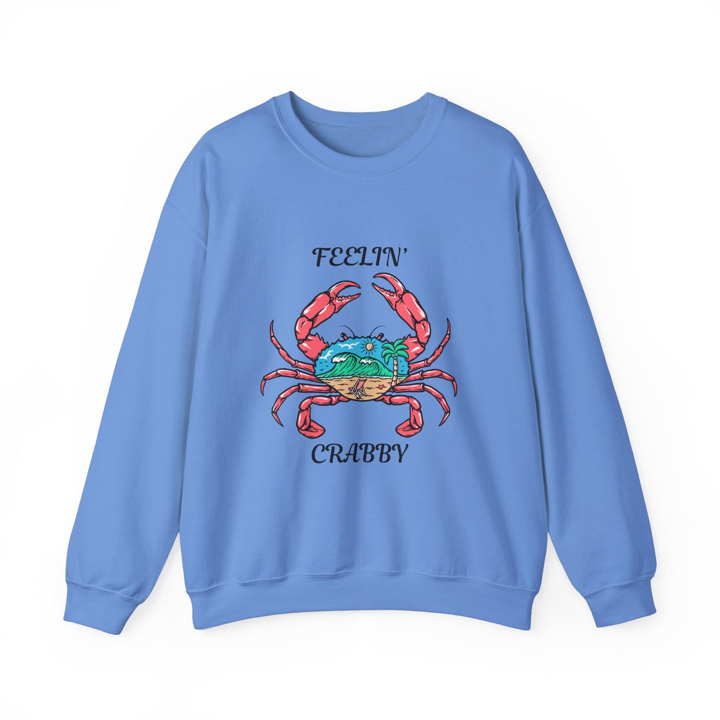 Feelin' Crabby Crewneck Sweatshirt - Fun Unisex Sweatshirt for Coastal Vibes