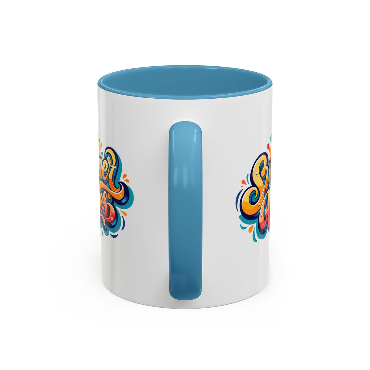 Summer Vibes Accent Coffee Mug, Colorful Mug for Summer, Beach Lover Gift, Fun Drinkware, Unique Kitchen Decor