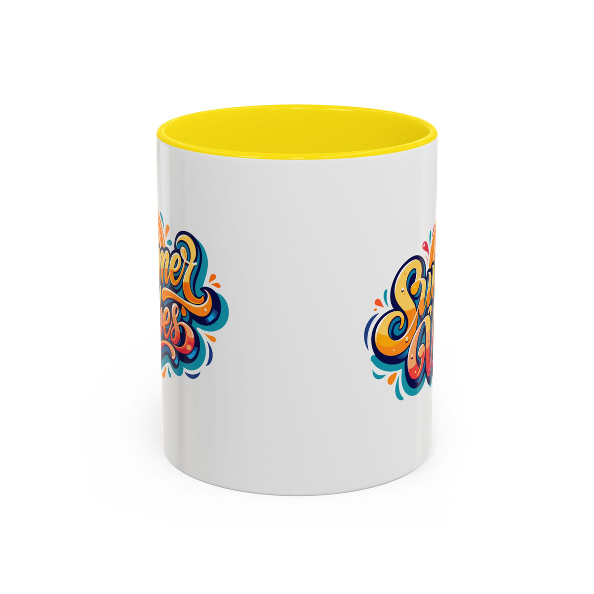 Summer Vibes Accent Coffee Mug, Colorful Mug for Summer, Beach Lover Gift, Fun Drinkware, Unique Kitchen Decor