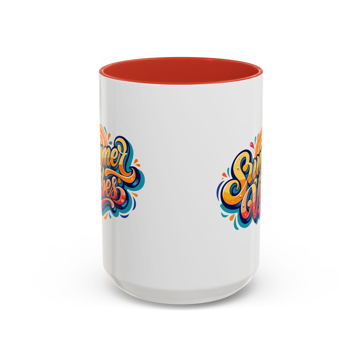 Summer Vibes Accent Coffee Mug, Colorful Mug for Summer, Beach Lover Gift, Fun Drinkware, Unique Kitchen Decor