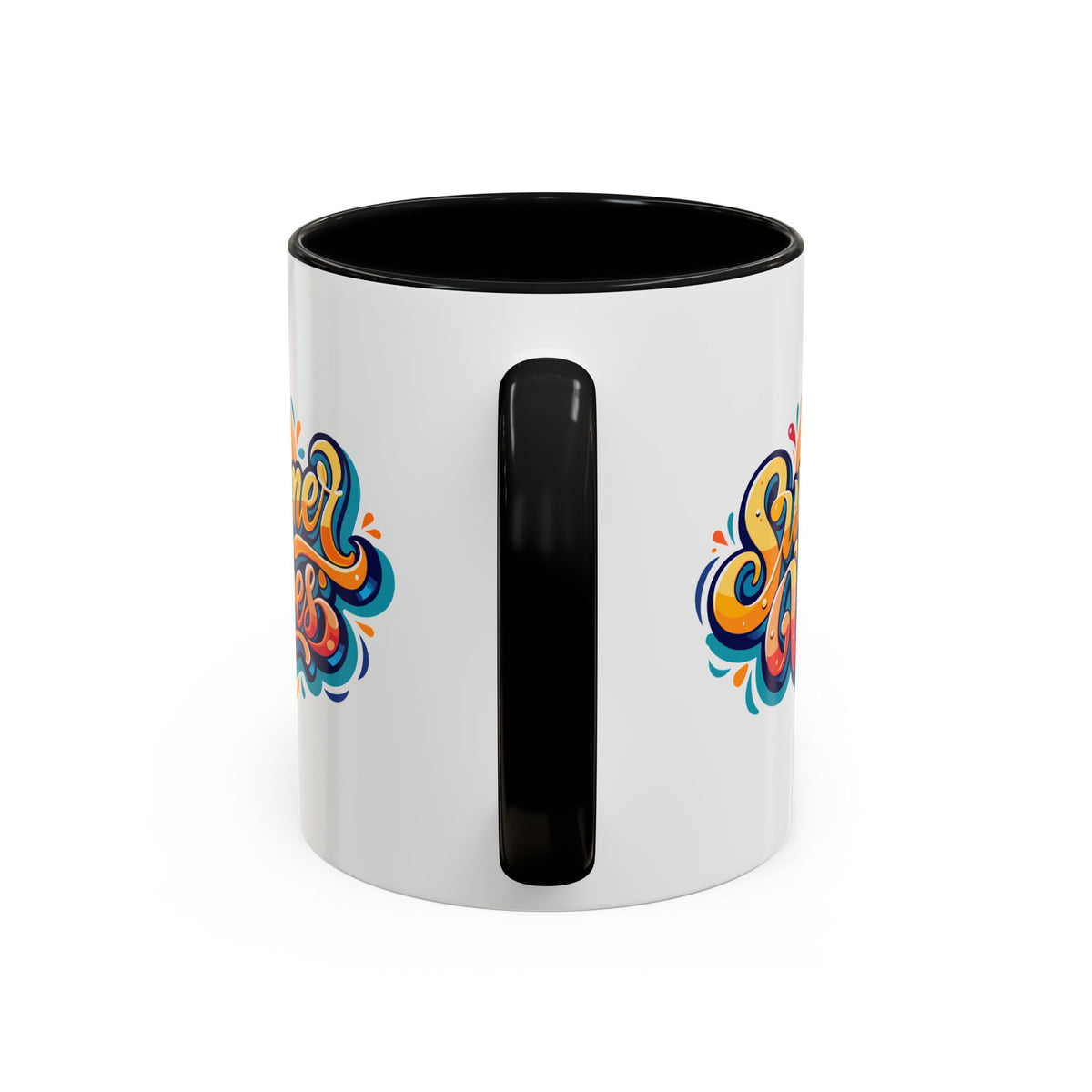 Summer Vibes Accent Coffee Mug, Colorful Mug for Summer, Beach Lover Gift, Fun Drinkware, Unique Kitchen Decor