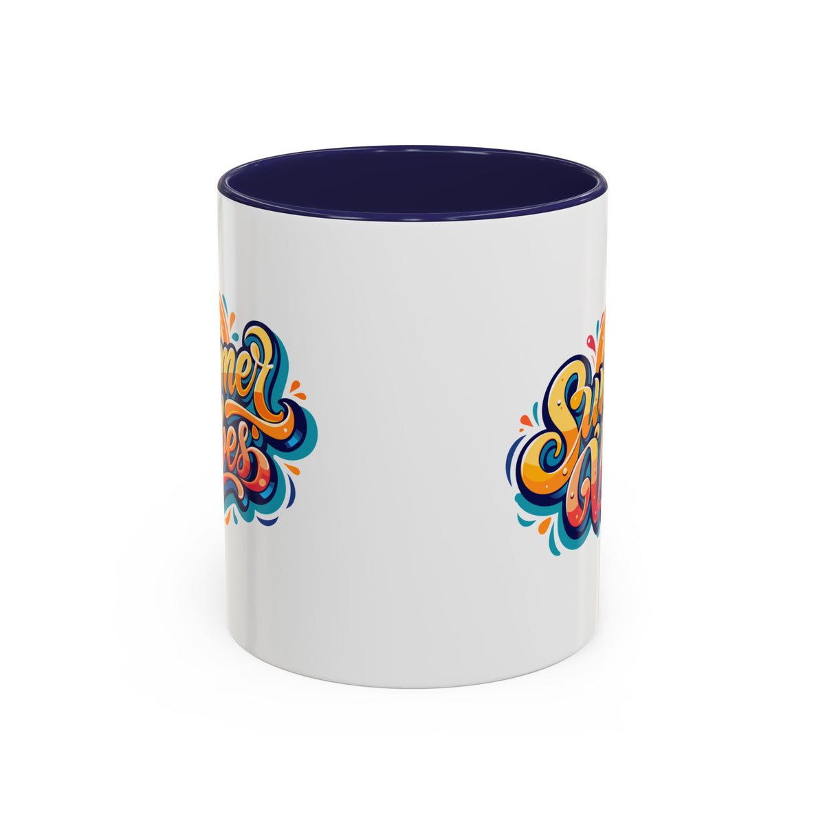 Summer Vibes Accent Coffee Mug, Colorful Mug for Summer, Beach Lover Gift, Fun Drinkware, Unique Kitchen Decor