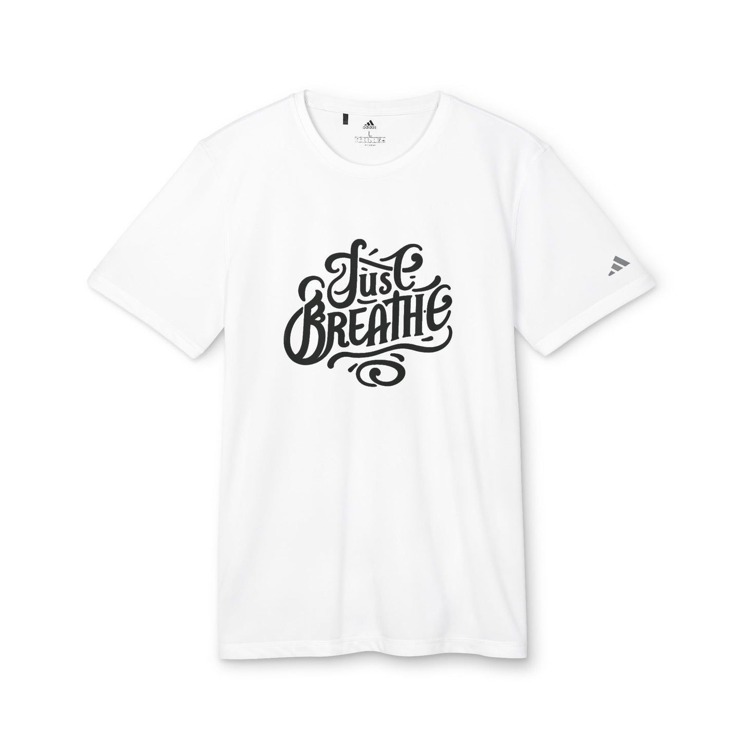 Just Breathe Adidas Unisex Sport T-shirt - Fitness Tee, Activewear, Workout Shirt, Gift for Fitness Enthusiasts, Casual Tee
