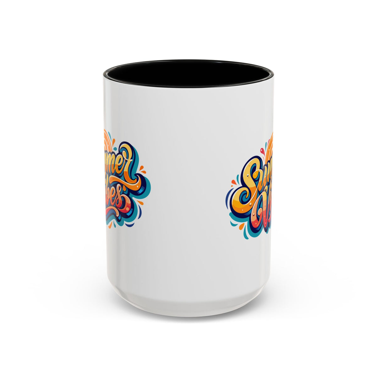 Summer Vibes Accent Coffee Mug, Colorful Mug for Summer, Beach Lover Gift, Fun Drinkware, Unique Kitchen Decor