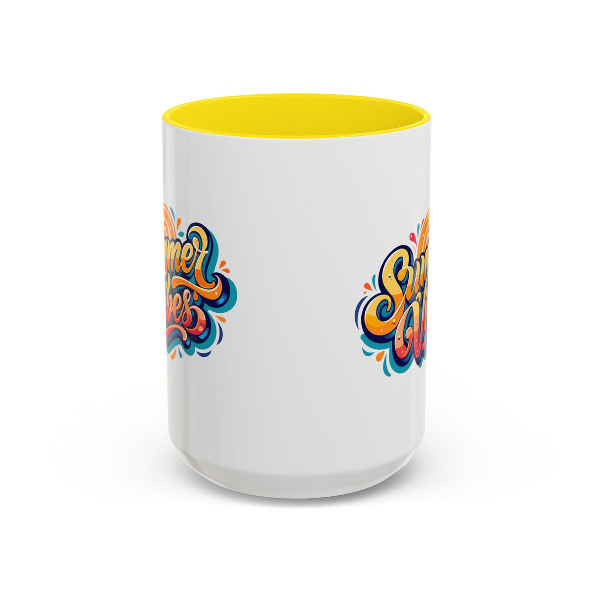 Summer Vibes Accent Coffee Mug, Colorful Mug for Summer, Beach Lover Gift, Fun Drinkware, Unique Kitchen Decor