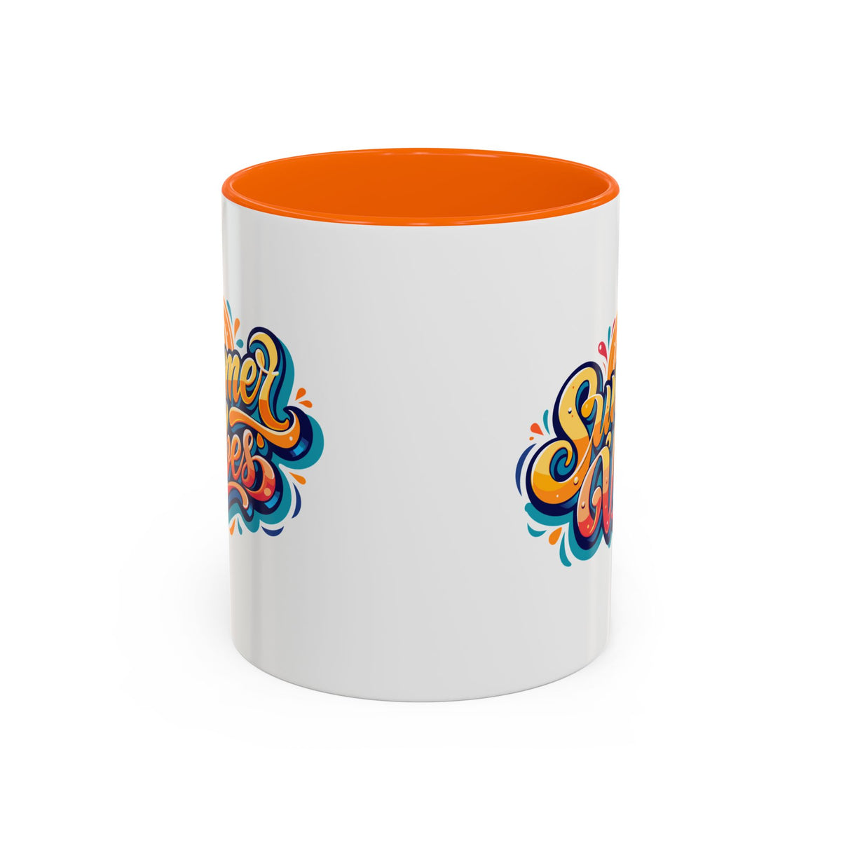 Summer Vibes Accent Coffee Mug, Colorful Mug for Summer, Beach Lover Gift, Fun Drinkware, Unique Kitchen Decor