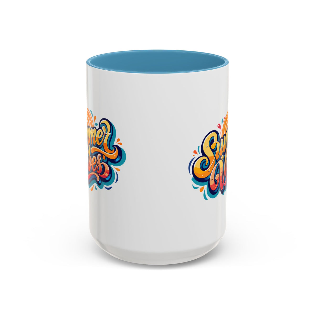Summer Vibes Accent Coffee Mug, Colorful Mug for Summer, Beach Lover Gift, Fun Drinkware, Unique Kitchen Decor
