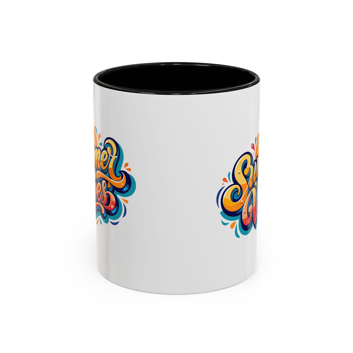 Summer Vibes Accent Coffee Mug, Colorful Mug for Summer, Beach Lover Gift, Fun Drinkware, Unique Kitchen Decor