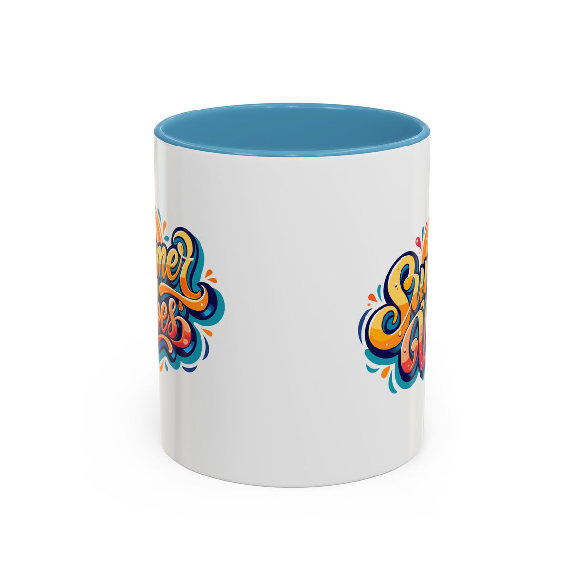 Summer Vibes Accent Coffee Mug, Colorful Mug for Summer, Beach Lover Gift, Fun Drinkware, Unique Kitchen Decor