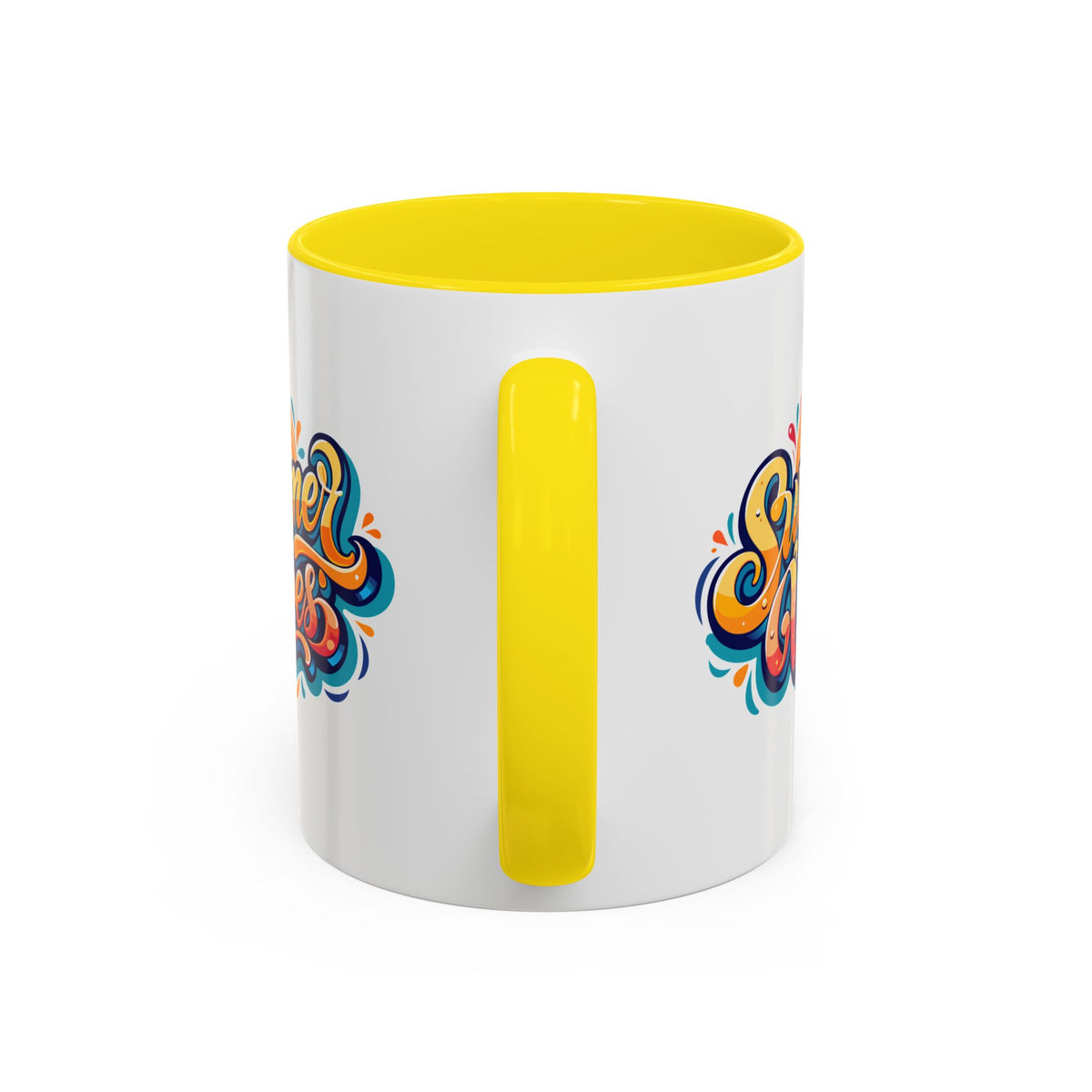 Summer Vibes Accent Coffee Mug, Colorful Mug for Summer, Beach Lover Gift, Fun Drinkware, Unique Kitchen Decor