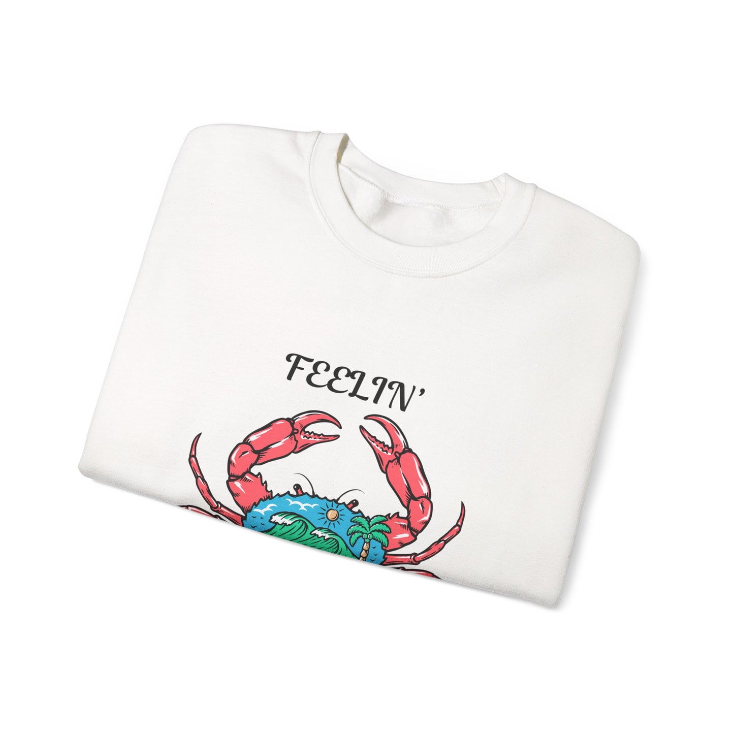 Feelin' Crabby Crewneck Sweatshirt - Fun Unisex Sweatshirt for Coastal Vibes