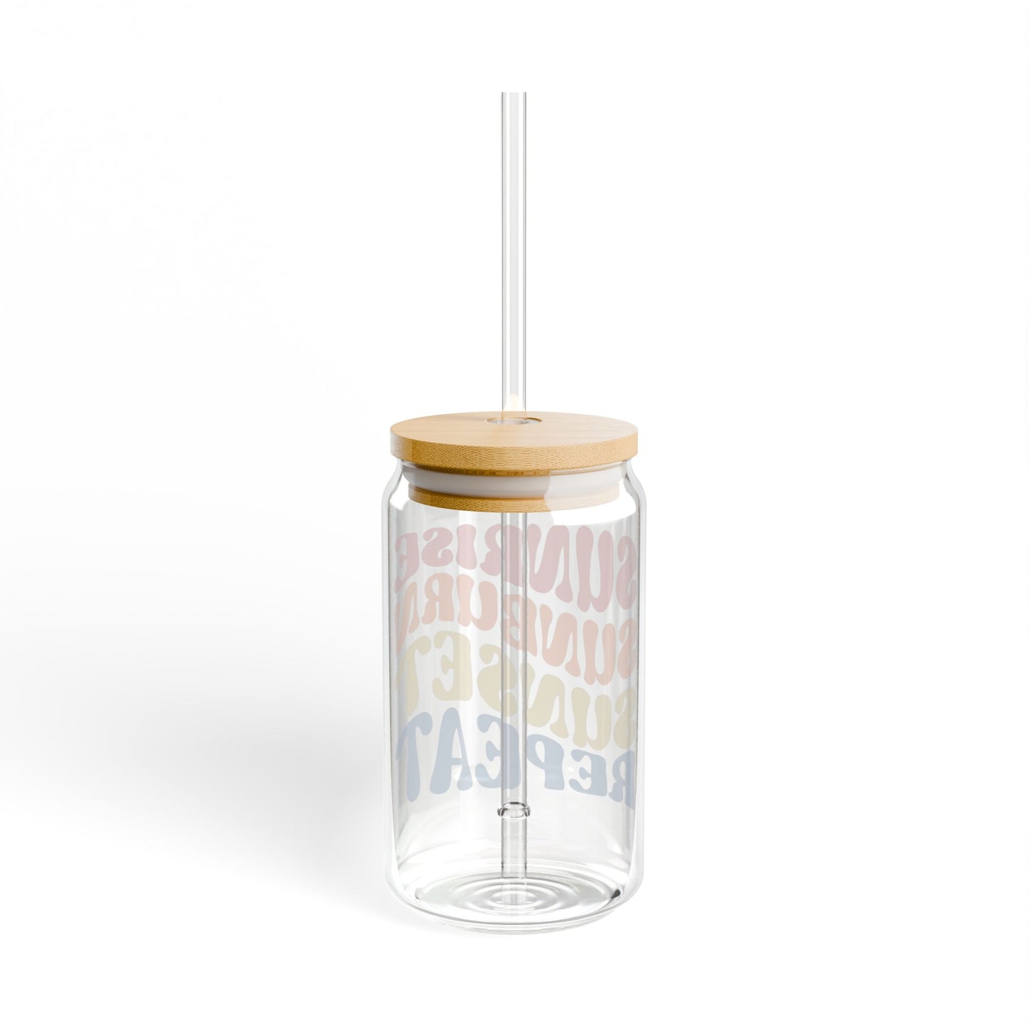 Sunrise Sunset Repeat Sipper Glass - 16oz Eco-Friendly Drinkware